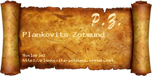 Plankovits Zotmund névjegykártya